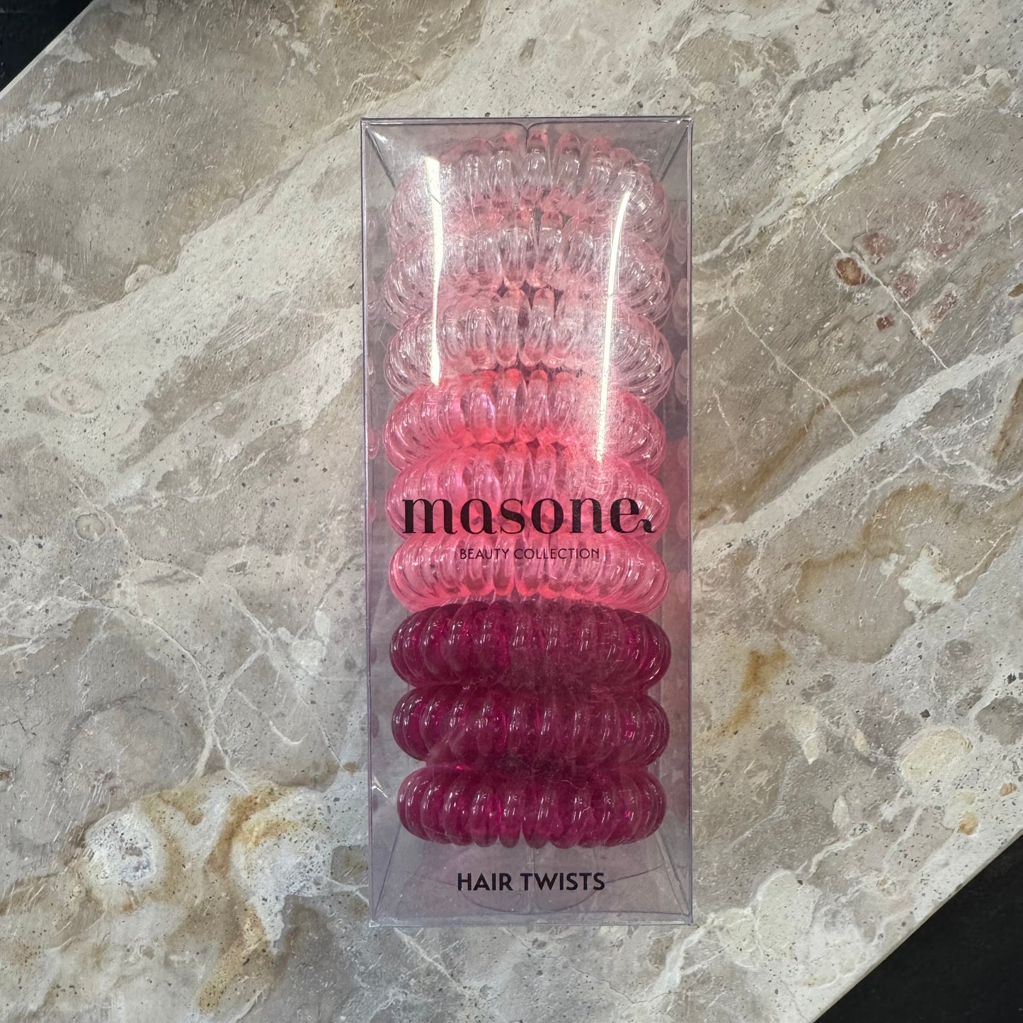 Masone Coiled Hair Ties Raspberry Soda