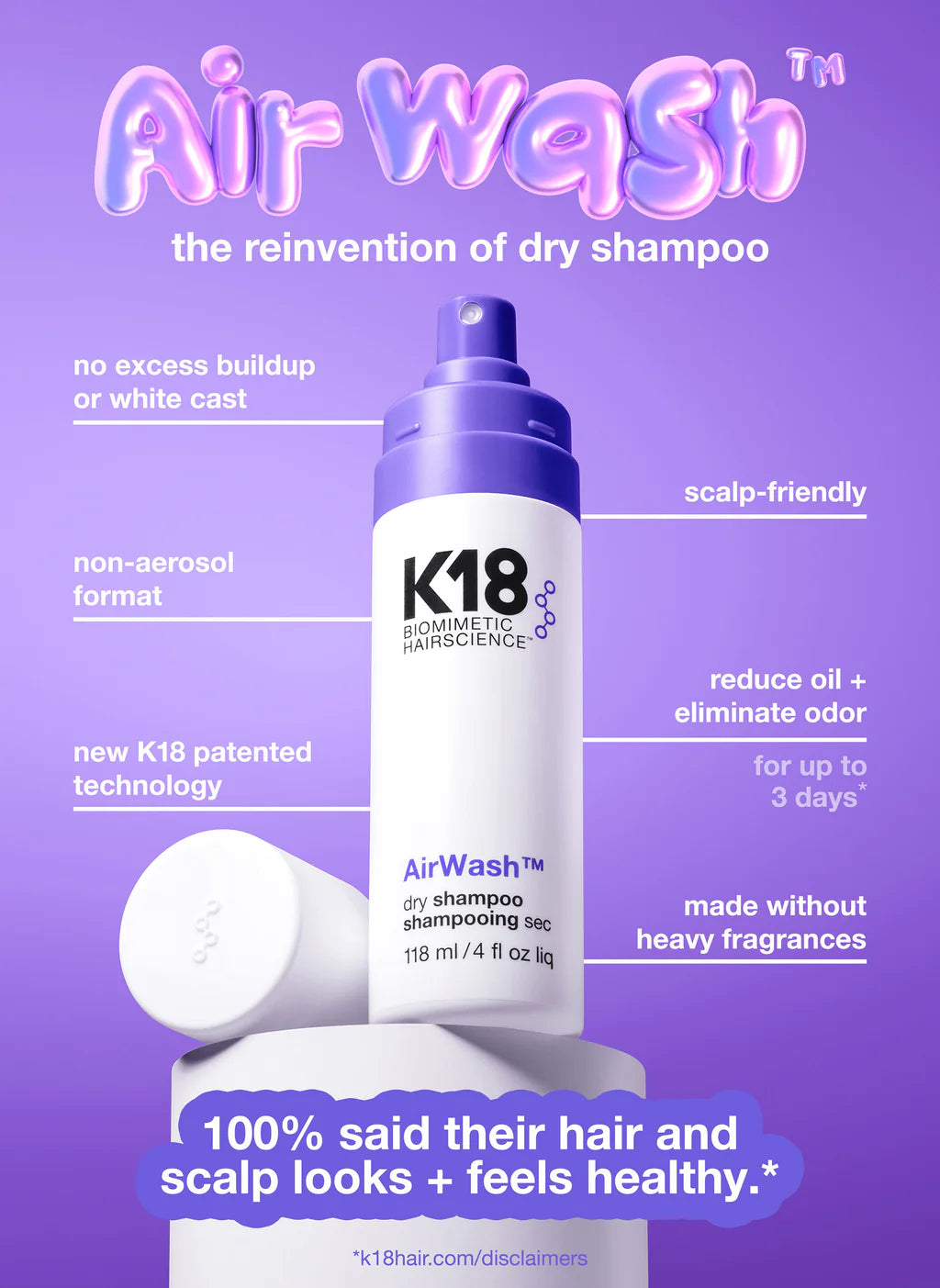 K18 Airwash Dry Shampoo Spray 118ml