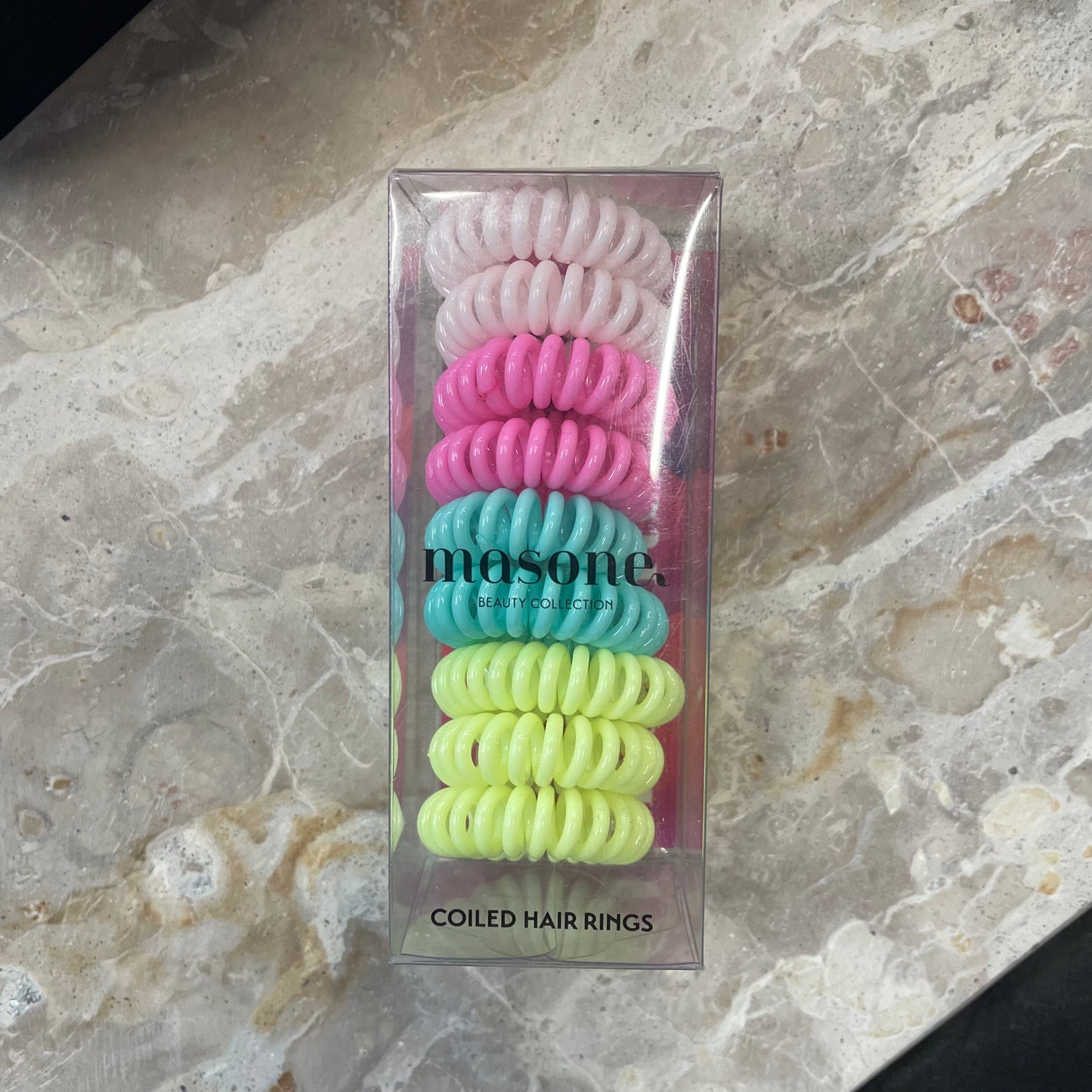 Masone Coiled Hair Ties Fluro Rainbow