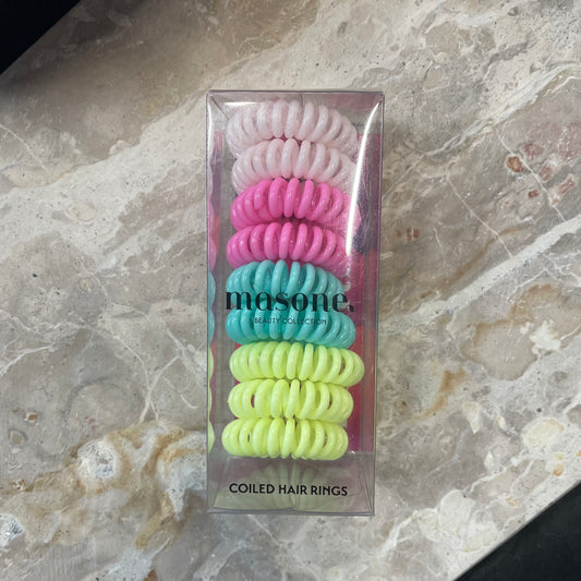 Masone Coiled Hair Ties Fluro Rainbow