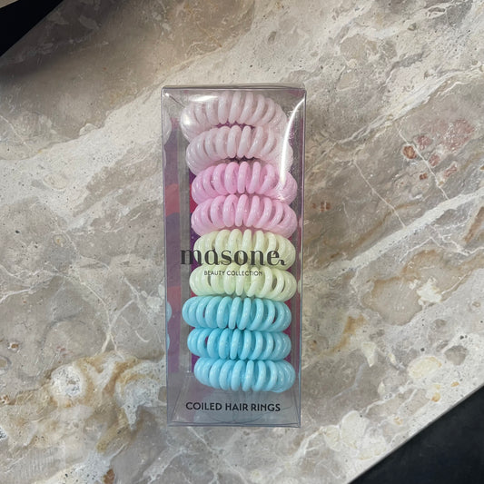 Masone Coiled Hair Ties Pastel Rainbow