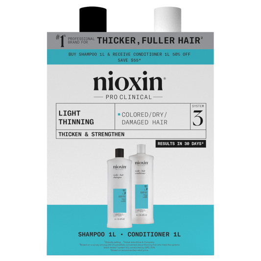 Nioxin System 3 Duo 1Litre Shampoo and Conditioner Pack