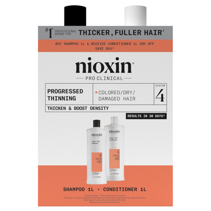 Nioxin System 4 Duo 1Litre Shampoo and Conditioner Pack