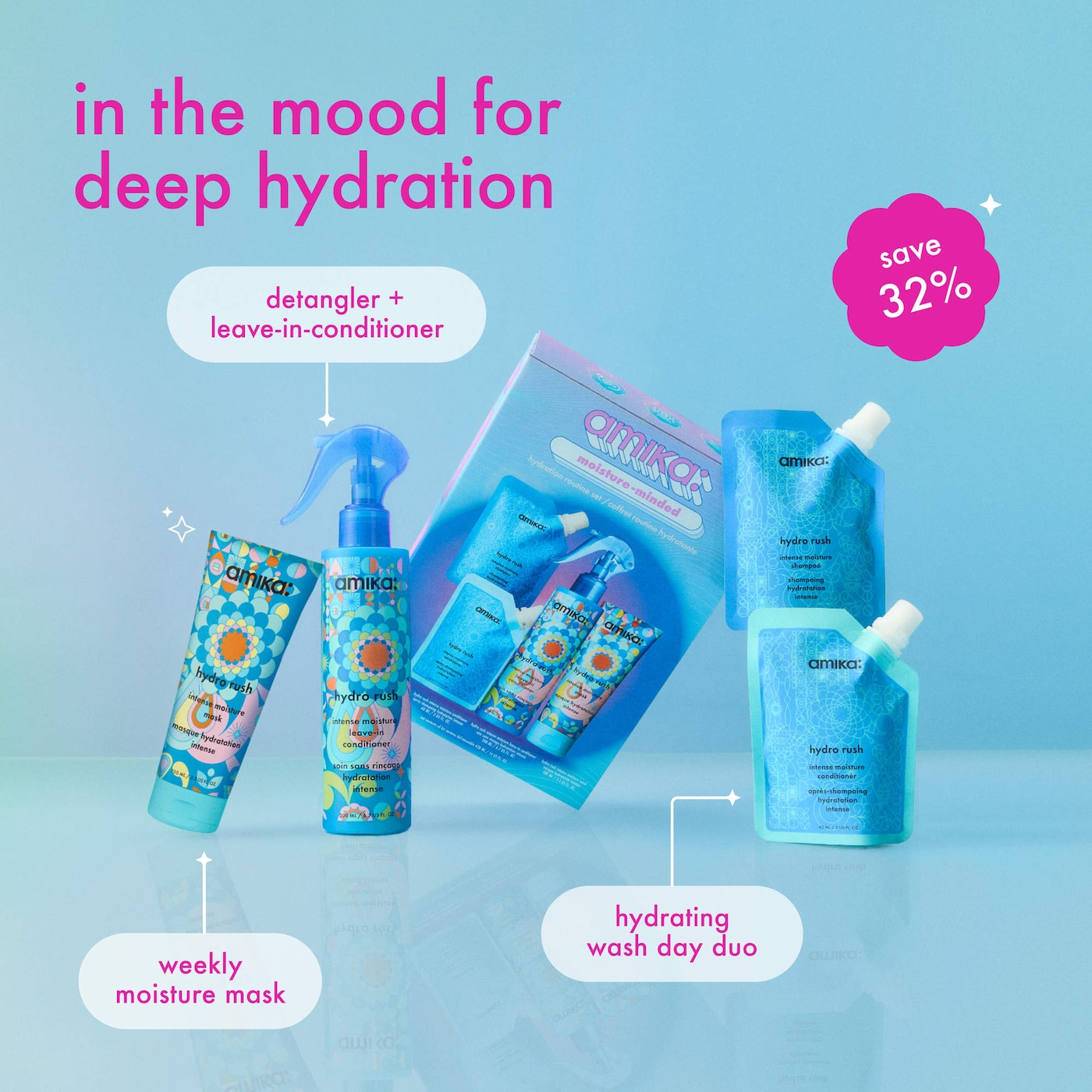 Amika Moisture Minded Hydration Routine Set