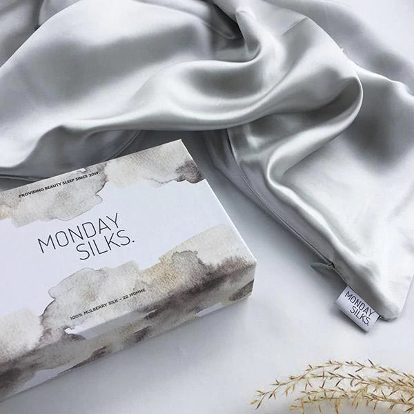 Monday Silks - Light Grey Silk Pillowcase
